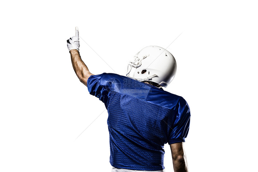 足球运动员黑色文化力量蓝色体育场团队制服白色男性扇子图片