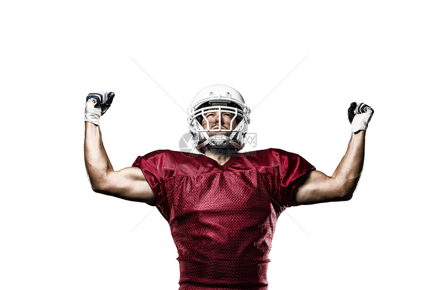 足球运动员竞技运动服白色力量体育场垫肩文化黑色体育红色图片