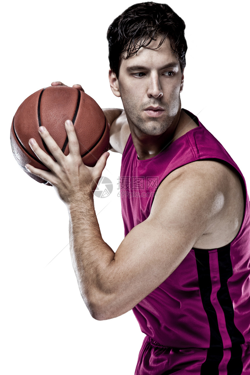 篮球运动员粉色健身职业黑色跳绳制服团队运动背景竞技图片