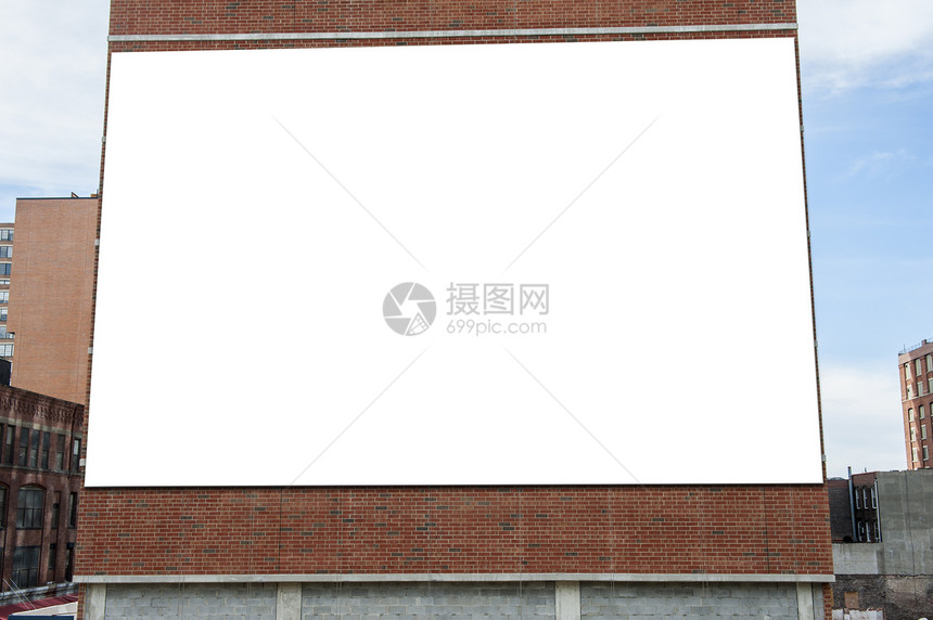 广告牌空白海报木板剪裁横幅建筑广告商业公告白色图片