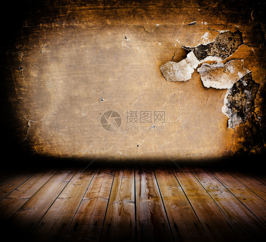 Grunge 内地房子风化崎岖损害公寓材料剥皮房间木材地面图片