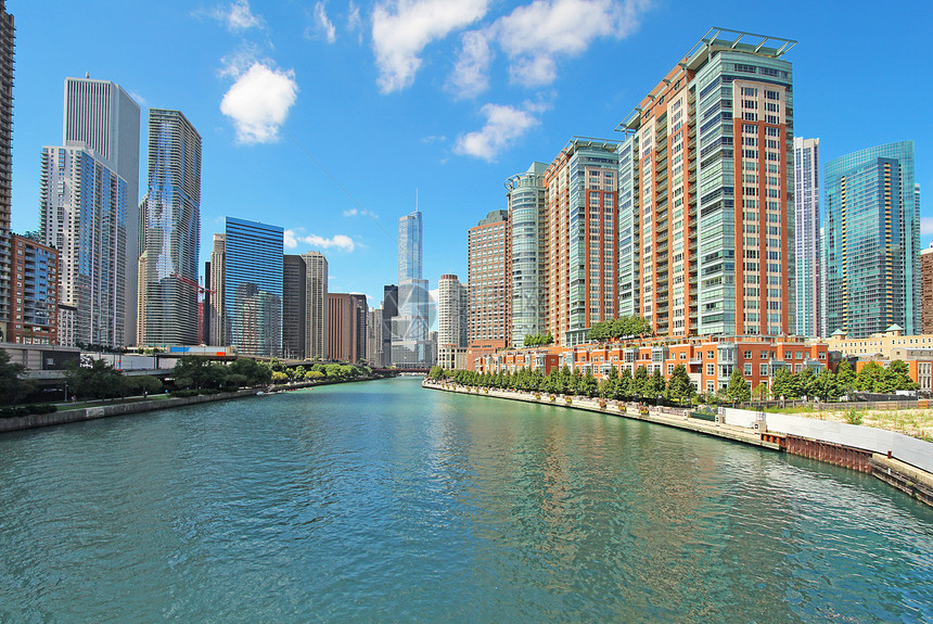 芝加哥的天线 伊利诺伊州中心环形建筑建筑学建筑物蓝色商业游客办公室地标图片