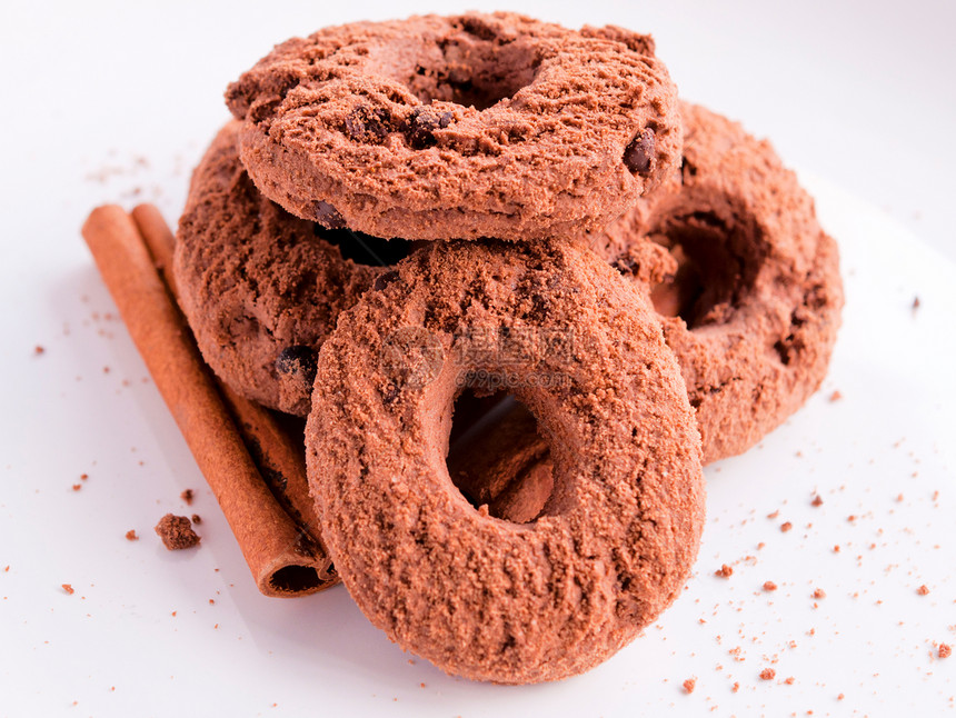 自自做的饼干白色小麦小吃宏观面团巧克力盘子糖果团体面包图片