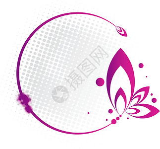 花环框架叶子紫色星星橙子女人味装饰品标识紫红色商业圆圈背景图片