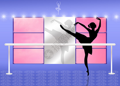 舞蹈学校插图芭蕾舞女孩娱乐裙子艺术演员剧院女性展示背景图片
