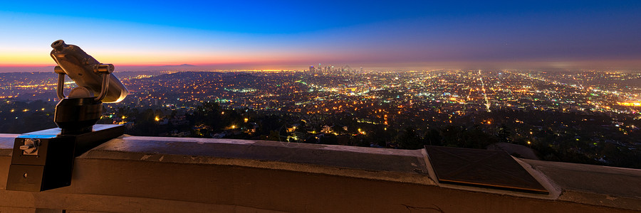 投币式洛杉矶市城市景观高清图片