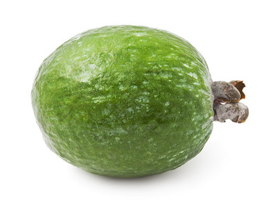 Feijoa 水果异国食物芳香味道情调美食绿色热带白色背景图片