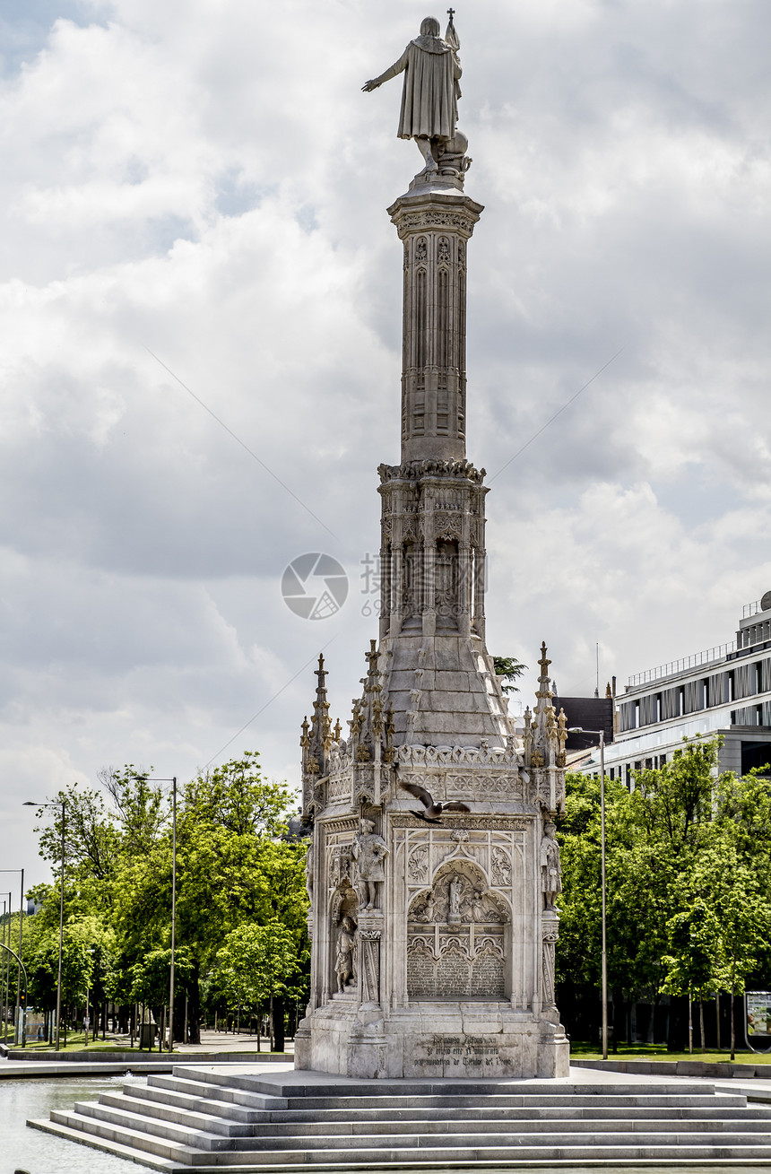 Colon纪念碑 马德里市的图象 其特点地标房子建筑街道景观建筑学雕像旅游游客城市图片