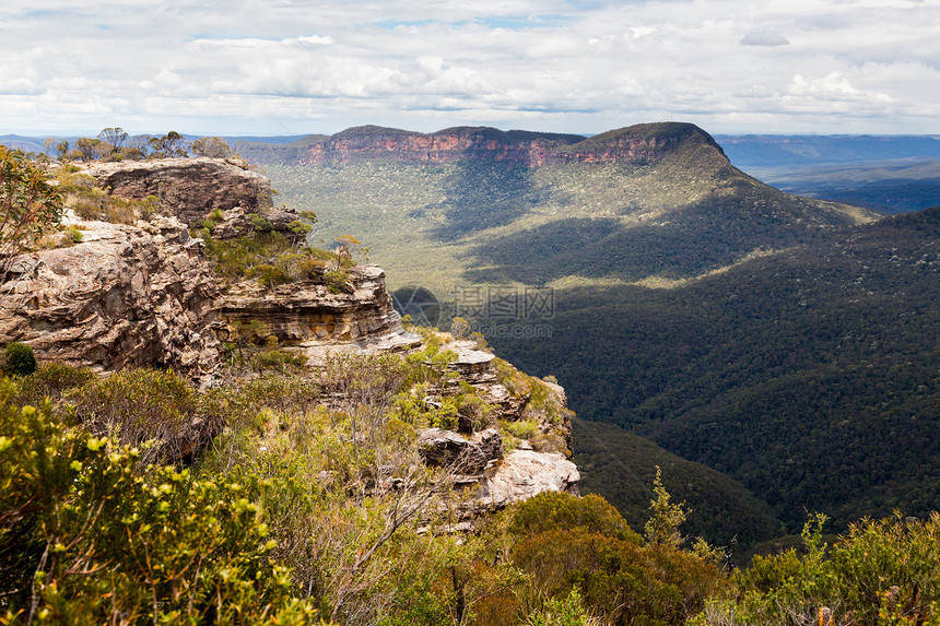 澳大利亚蓝山的滑坡勘察区旅行环境风景绿色土地卡通巴悬崖地标荒野戏剧性图片