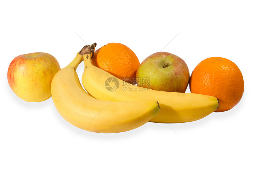 橙苹果和香蕉相伴躺在一起图片