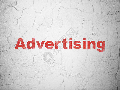 广告概念 背景墙上的广告战略网络品牌产品风化销售互联网公关膏药古董背景图片