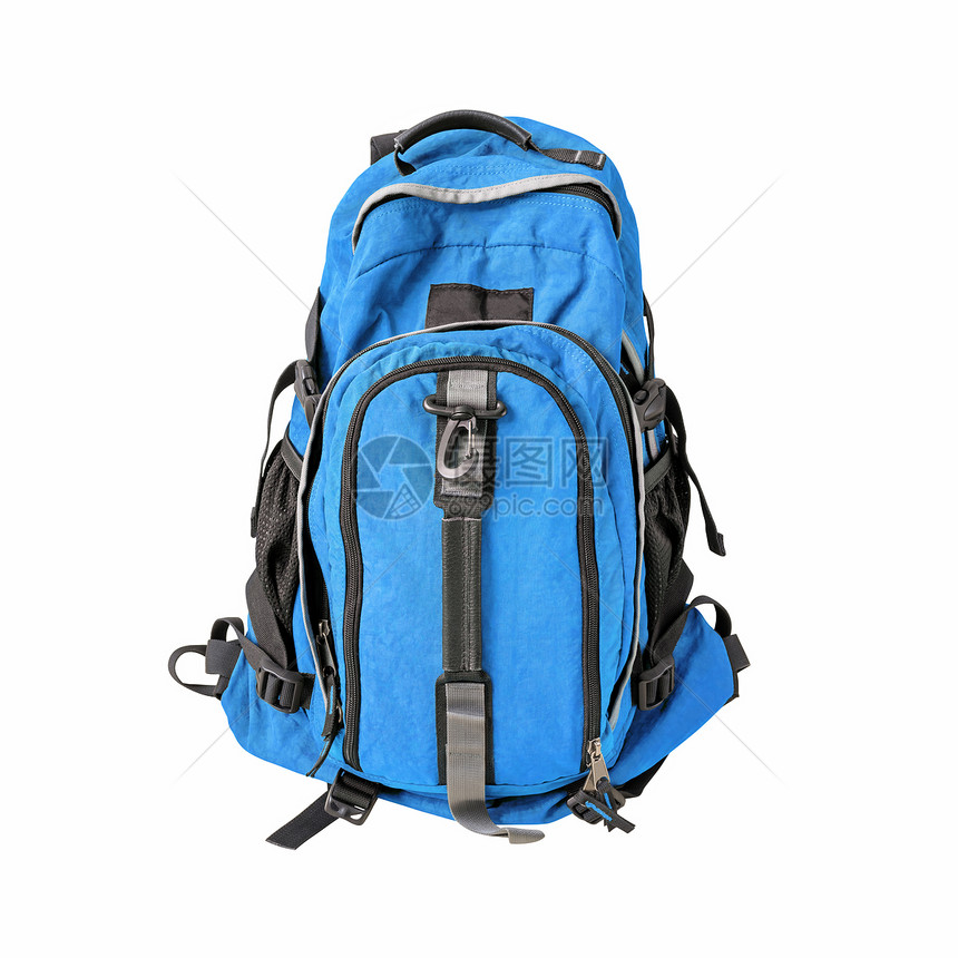 后包装孤立的 w 路径蓝色对象休闲生活方式行李旅行书包运动登山白色图片