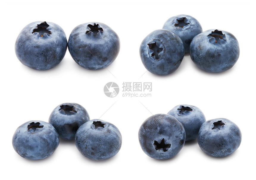 蓝莓套件覆盆子靛青圆形宏观浆果水果收藏蓝色紫色植物图片