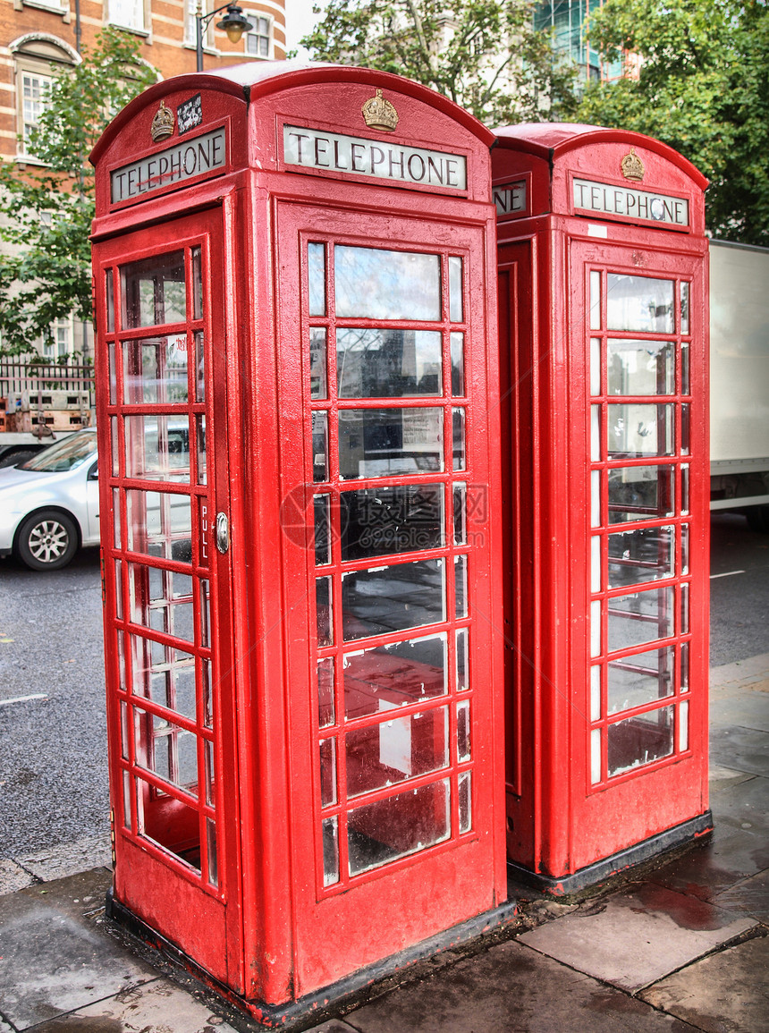 伦敦电话箱英语电话亭地标电话盒子王国红色图片