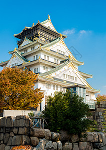 松本城堡日本大阪城堡游客白色地标历史文化旅行吸引力观光建筑公园背景