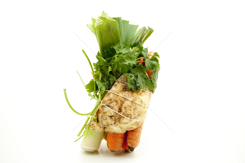 汤蔬菜香菜食物植物维生素绿色韭葱收获芹菜叶子图片