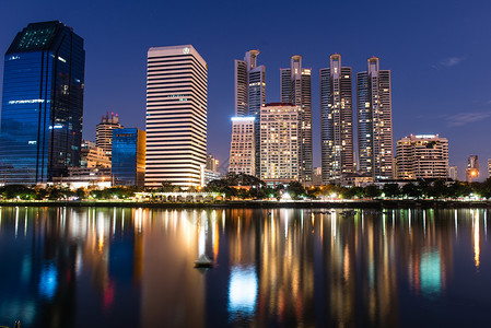 曼谷市办公室建筑物首都商业城市景观历史性天际金融背景图片