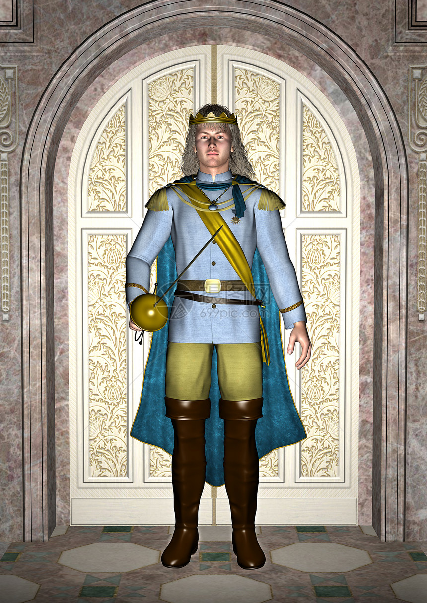 皇太子在仙宫魔法版税王子皇家王国入口插图男人君主国王图片