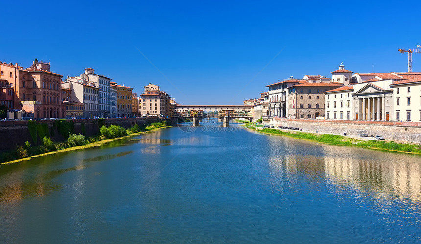 佛罗伦萨的阿诺河文化地标旅游天空城市反射假期建筑旅行建筑学图片