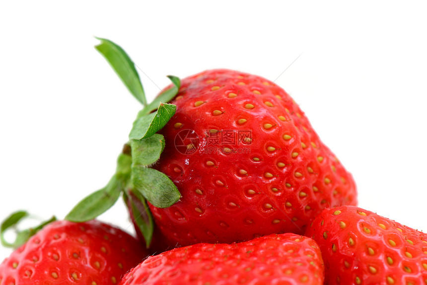 草莓甜食植物种子红色绿色健康饮食叶子图片
