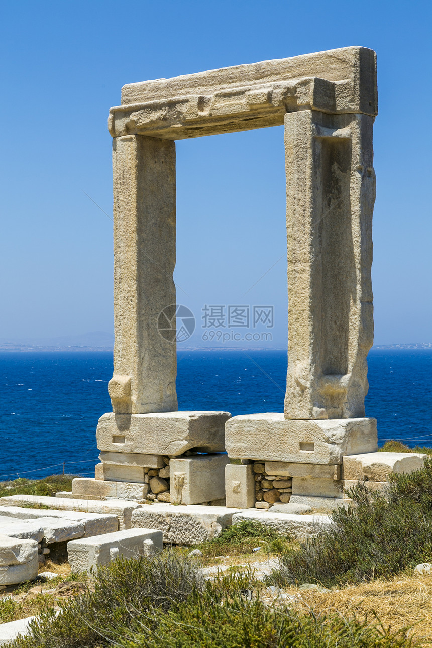 阿波罗寺庙 希腊纳克索斯的地标避难所废墟大理石季节雕像旅行建筑文物海洋历史性图片