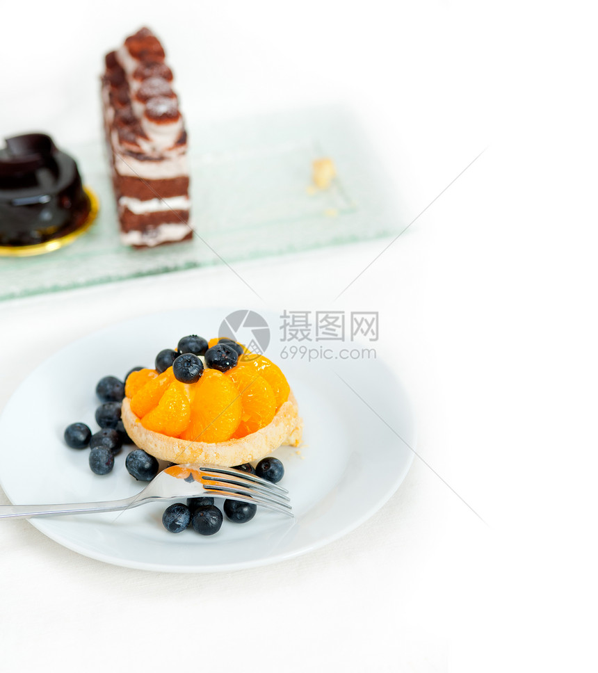蓝莓奶油蛋糕水果蛋糕奶油柑桔馅饼浆果食物小吃蛋糕果味宏观图片