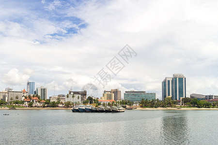 达累斯萨拉姆的海岸天空海洋太阳支撑场景渔民高清图片