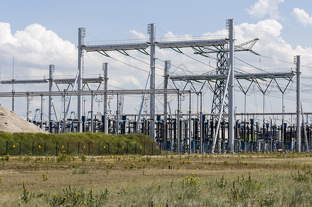 电力站发电机金属车站遏制活力植物电气电压力量设施背景