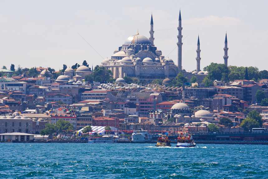 伊斯坦布尔Bosphorus航海旅行场景火鸡港口城市天际血管风景建筑图片