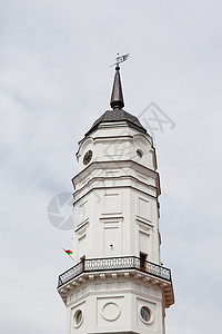 白塔历史白色城市红色阳台石头建筑学建筑旗帜风向标高清图片