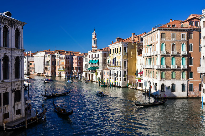 威尼斯景观运河船夫旅游旅行建筑城市蓝色渠道缆车图片
