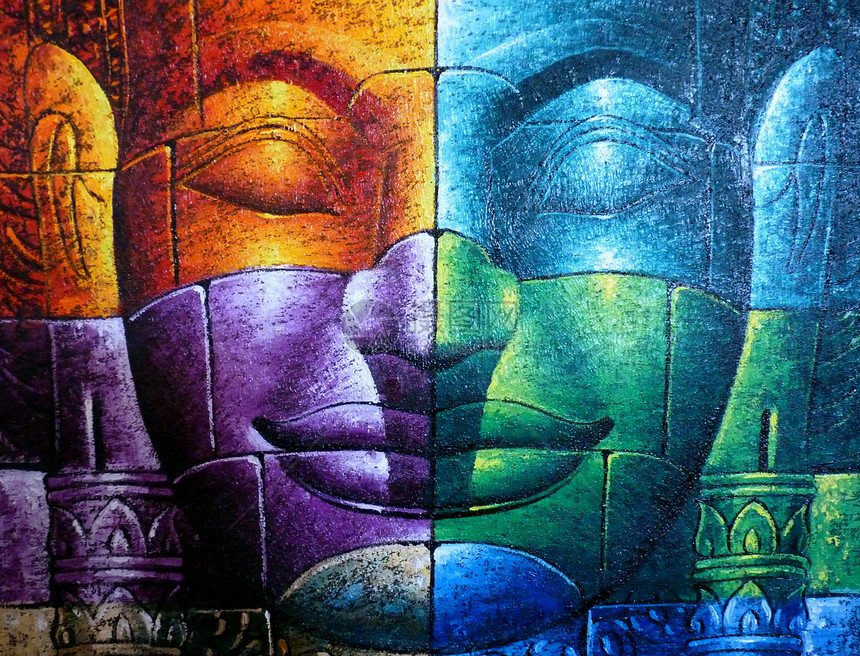 柬埔寨佛祖历史绘画收获艺术家嘴唇旅游石头旅行建筑学假期图片