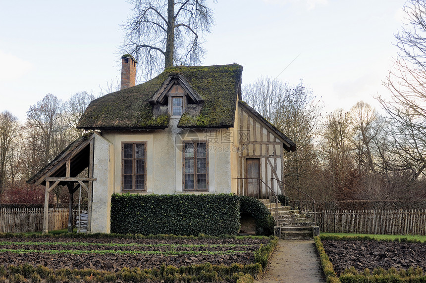 在凡尔赛城堡的公园小屋历史随从域名旅行游客观光乡村房子建筑学图片