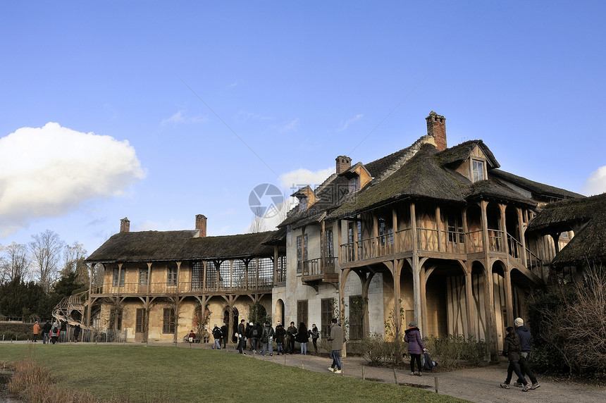 在凡尔赛城堡的公园小屋城堡村庄花园历史房子财产域名旅行旅游图片