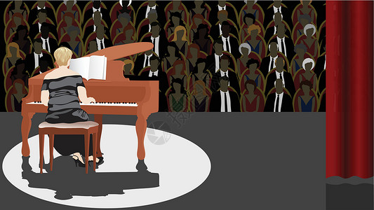 舞台钢琴手背景图片