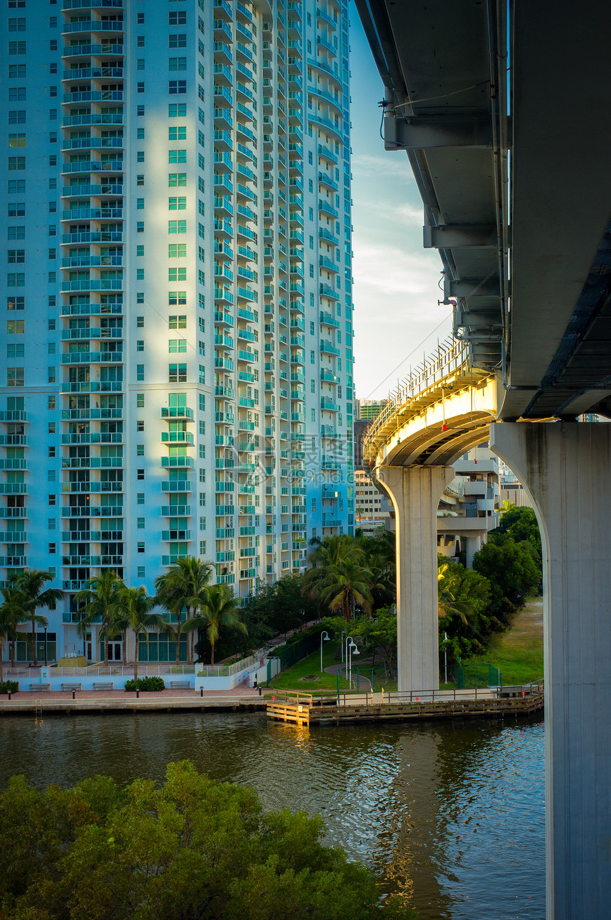 迈阿密市中心建筑摄影反射城市摩天大楼运输市中心外观旅游天际图片