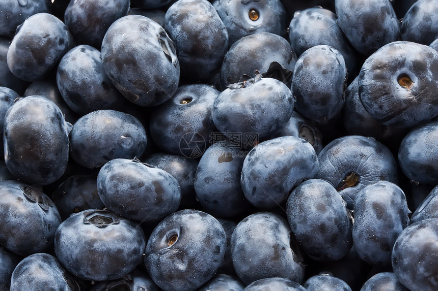 蓝莓水果团体覆盆子浆果甜点健康饮食宏观蓝色食物图片