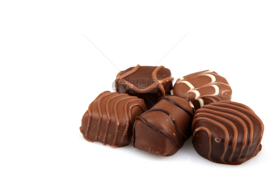 各种精制巧克力可可小吃欲望奢华美食盒子团体展示食物糖果图片