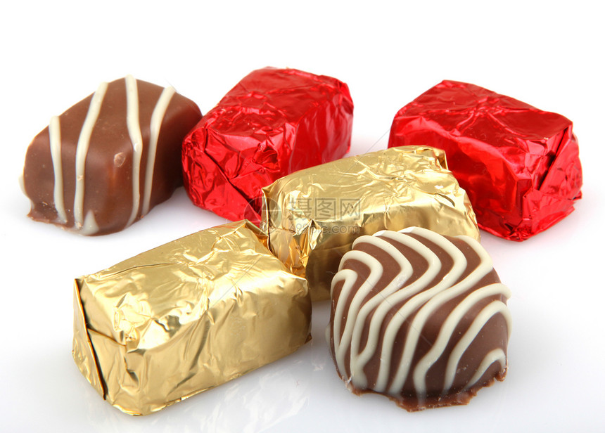 各种精制巧克力盒子团体甜点焦糖庆典饮食糖果美食可可营养图片