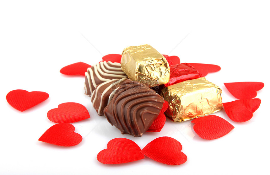 各种精制巧克力焦糖甜点奢华盒子糖果饮食礼物小吃欲望营养图片