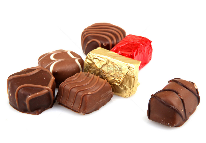 各种精制巧克力欲望牛奶糖果庆典奢华美食团体盒子营养可可图片