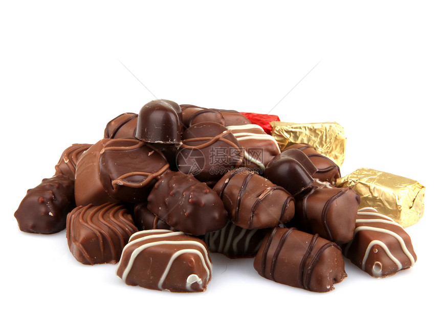 各种精制巧克力糖果焦糖甜点庆典展示营养饮食美食团体欲望图片