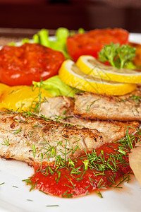 美味的鱼叉餐厅蔬菜油炸茶点营养栖息美食沙拉厨房饮食背景图片