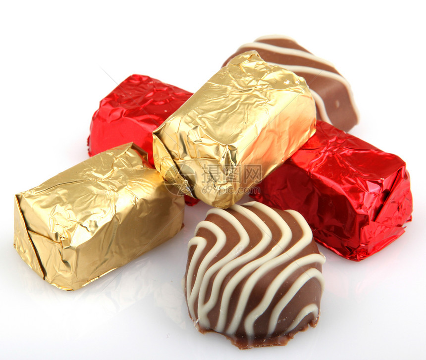 各种精制巧克力奢华可可焦糖糖果食物礼物展示庆典饮食美食图片