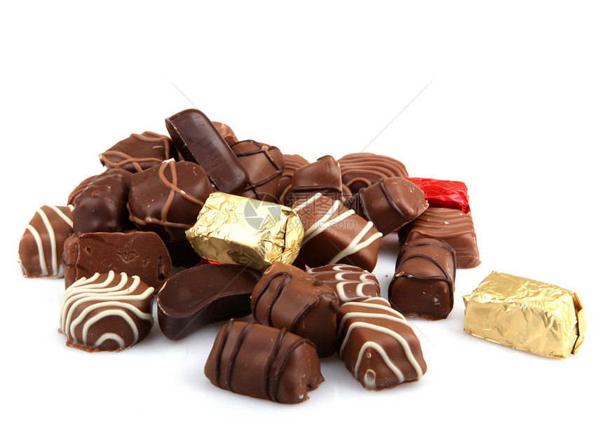 各种精制巧克力营养食物美食小吃礼物甜点可可欲望奢华饮食图片