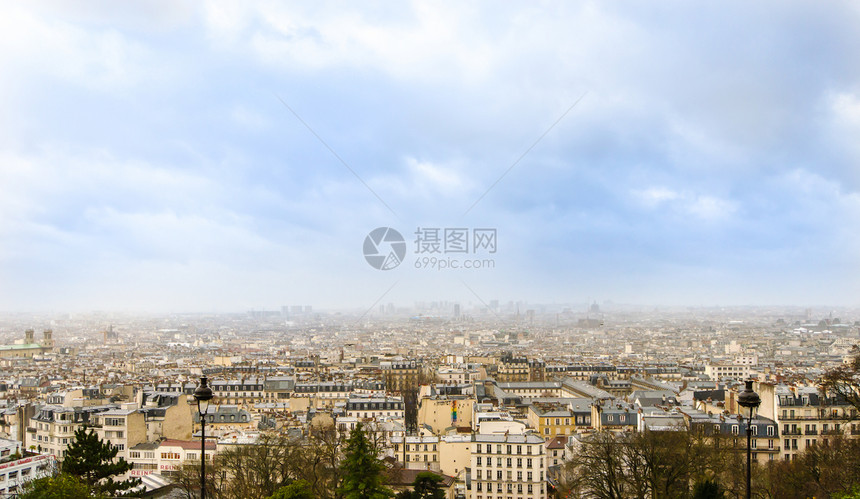 巴黎市旅行天空全景游客旅游城市防御街道美丽白色图片