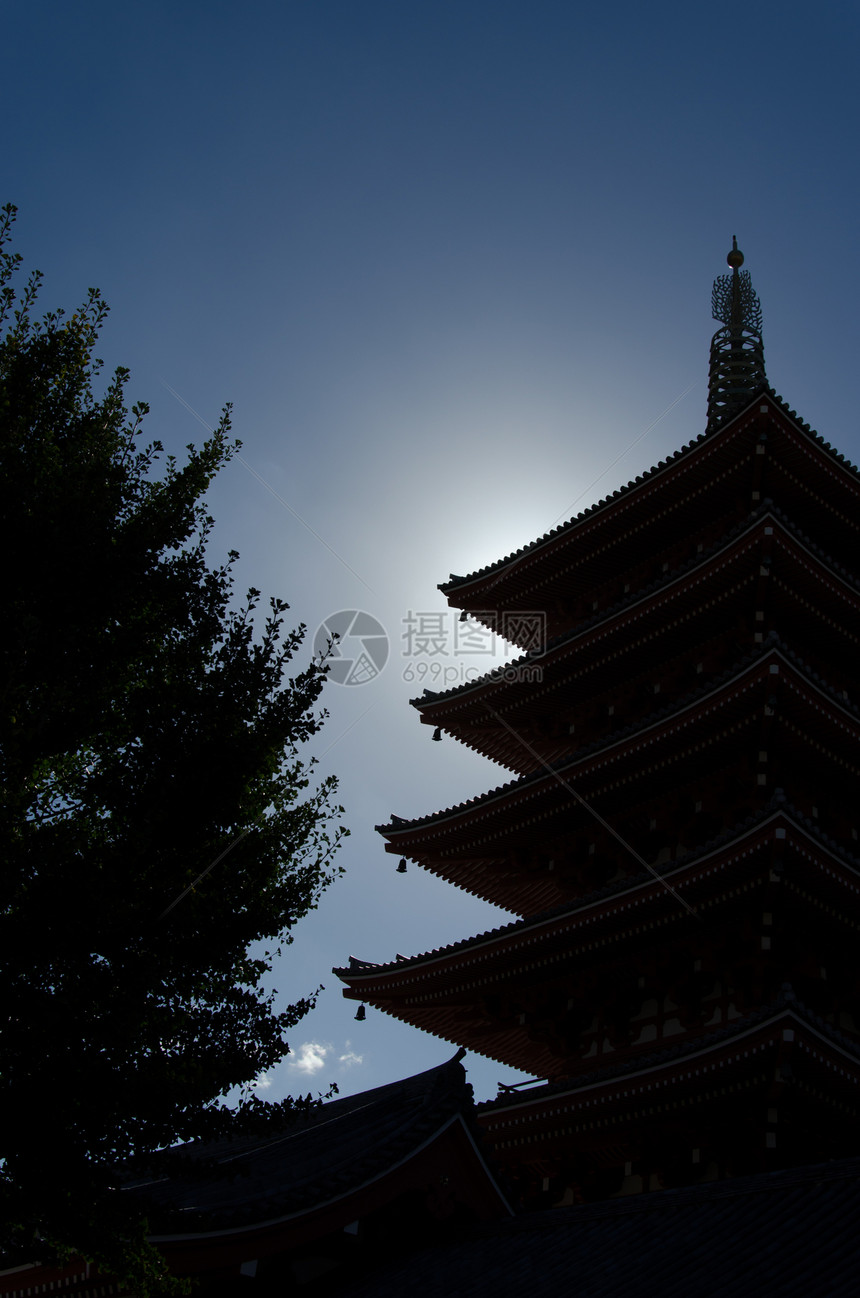 浅草寺庙入口地标宗教神道神社佛教徒城市红色建筑文化图片