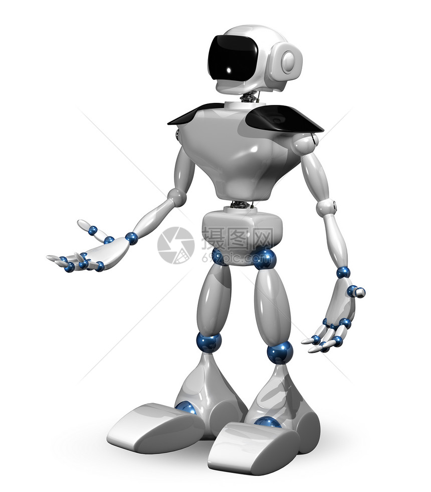 白色机器人智力电子人反射电子技术塑料科学展示机器玩具图片