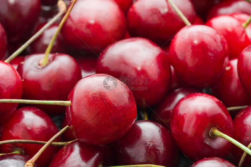 红樱桃食物红色义者水果浆果甜点叶子宏观图片