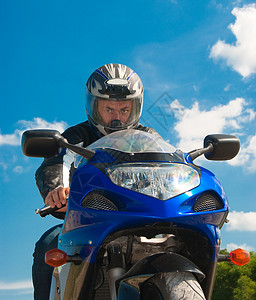 骑士车运动游牧民族骑士摩托车自行车国家乡村蓝色大灯速度背景图片